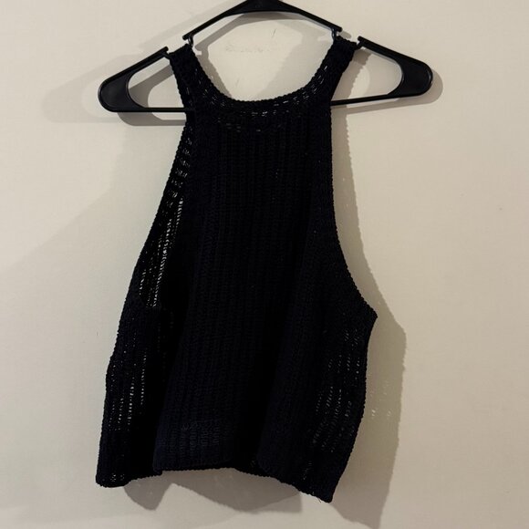 mango black mesh halter neck top - Picture 2 of 5